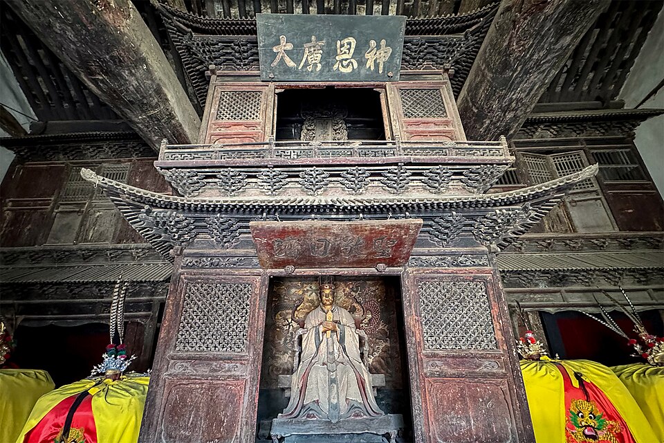Interior shrine at Fucheng Yuhuang Temple in Jincheng.